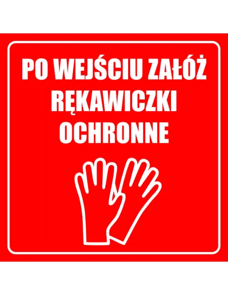 Naklejki z Nadrukiem Wejściu Załóż Rękawiczki Ochronne