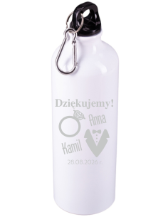 Bidon aluminiowy Personalizowany Grawerowany Upominek DLA ŚWIADKA ŚLUBU