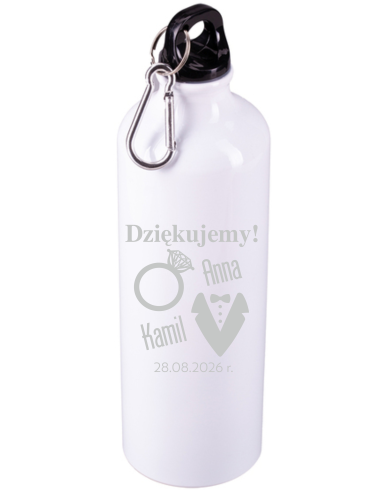 Bidon aluminiowy Personalizowany Grawerowany Upominek DLA ŚWIADKA ŚLUBU