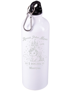 Bidon aluminiowy Personalizowany Prezent z Grawerem NA ROCZEK 1 URODZINY