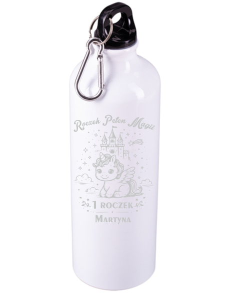Bidon aluminiowy Personalizowany Prezent z Grawerem NA ROCZEK 1 URODZINY