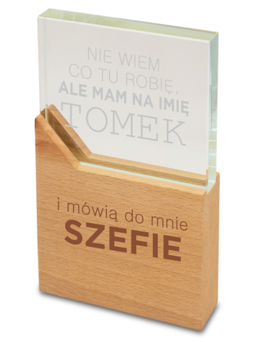 Trofeum statuetka Personalizowany Grawerowany Upominek DLA SZEFA TWÓJ NAPIS