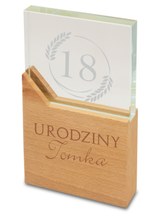 Trofeum statuetka Personalizowany Prezent z Grawerem NA OSIEMNASTKĘ 18