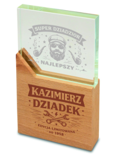 Trofeum statuetka Elegancki Prezent z Własnym Grawerem DLA DZIADKA URODZINY