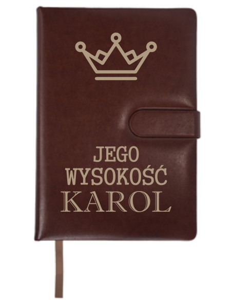 Notes brązowy Elegancki Prezent z Własnym Grawerem IMIENIEM NAPISEM