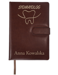 NOTATNIK brązowy Personalizowany Prezent z Grawerem DLA STOMATOLOGA