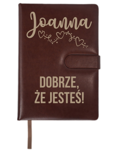 NOTES brązowy Wyjątkowy Prezent z Indywidualnym Grawerem NA WALENTYNKI