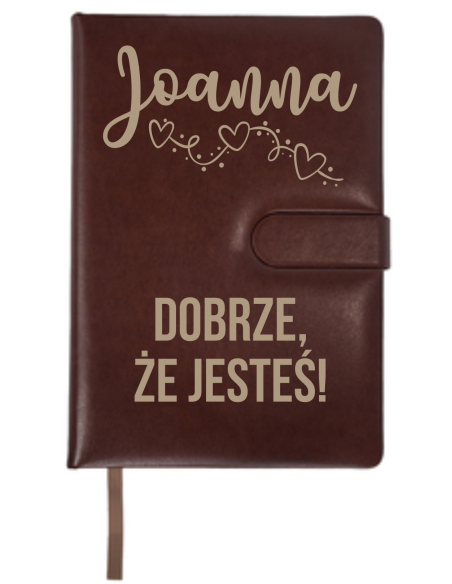 NOTES brązowy Wyjątkowy Prezent z Indywidualnym Grawerem NA WALENTYNKI
