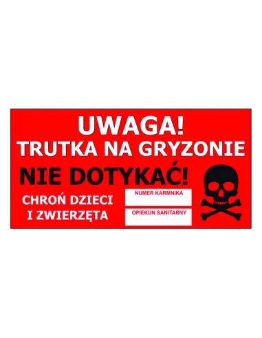 Naklejka 10 szt – Informacyjna Deratyzacyjny Trutkę 10 szt