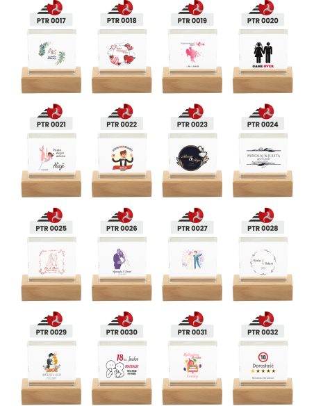 Prezent Ślubny TROFEUM z dowolną GRAFIKĄ Nadrukiem UV Gadżet Upominek LOGO