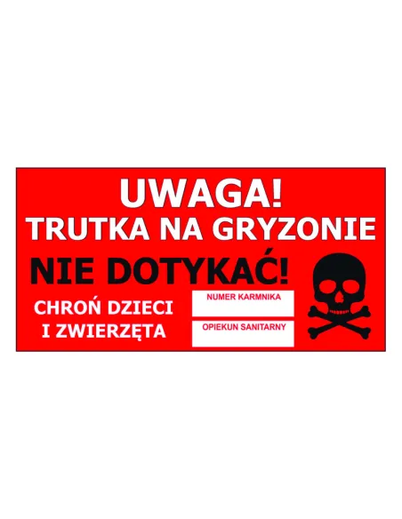 Naklejka – Informacyjna Deratyzacyjny Trutkę Personalizowany