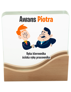 Upominek z okazji AWANSU w pracy Trofeum FALA z nadrukiem UV Grafiką Logo