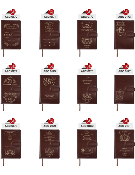 NOTES brązowy Personalizowany Grawerowany Upominek NA OSIEMNASTKĘ 18