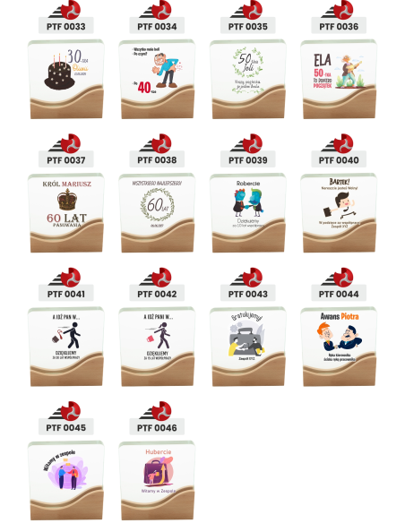 Upominek z okazji AWANSU w pracy Trofeum FALA z nadrukiem UV Grafiką Logo
