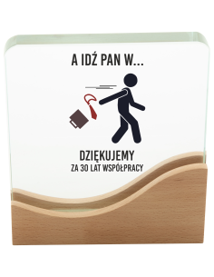 Podziękowanie Trofeum z Okazji Odejścia z PRACY Upominek GRAFIKA Nadruk UV