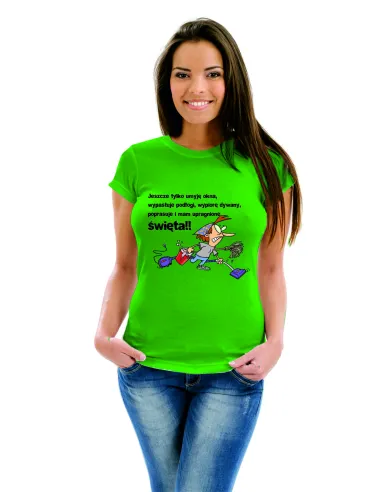 Koszulka – Śmieszna Koszulka Świąteczna Damska Nadrukiem