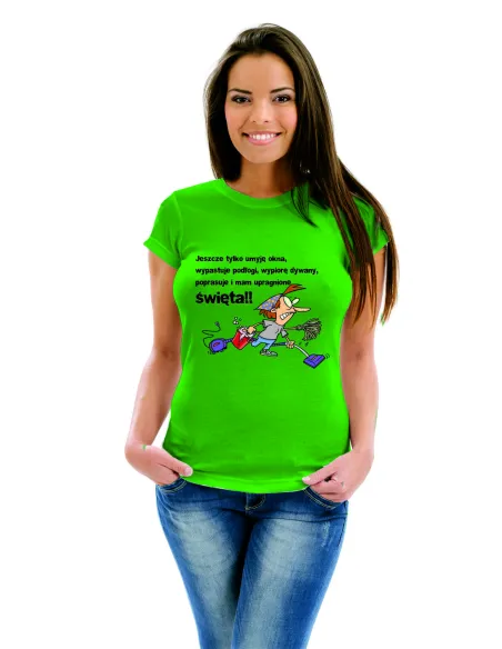 Koszulka – Śmieszna Koszulka Świąteczna Damska Nadrukiem