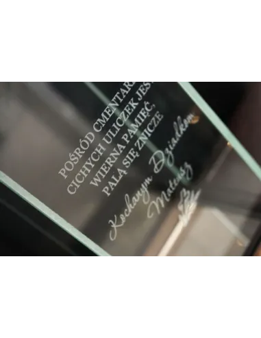 Personalizowany Znicz Grawerowany z Grawerem Dziadków