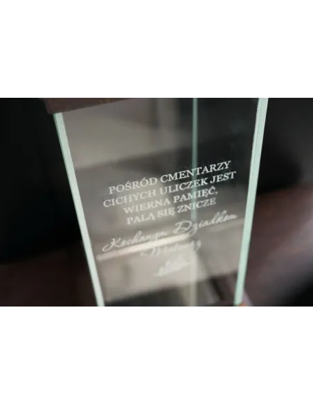 Personalizowany Znicz z Dedykacją Grawerem dla Mamy Taty