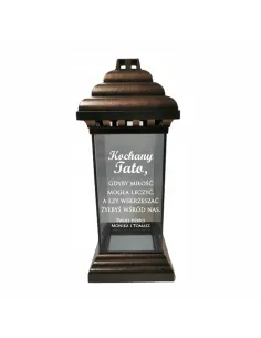 Znicz Lampion Personalizowany z Grawerem Dedykacją Grawerem