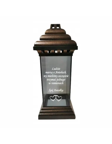 Znicz Lampion z Dedykacją Grawerem Syna Córki z Grawerem