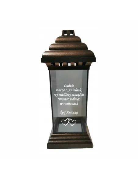 Znicz Lampion z Dedykacją Grawerem Syna Córki z Grawerem