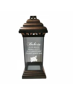 Znicz Lampion z Dedykacją Grawerem na Wielkanoc Stroik