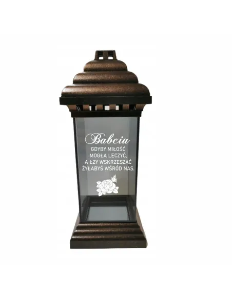 Znicz Lampion z Dedykacją Grawerem na Wielkanoc Stroik