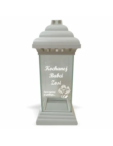 Znicz Lampion Kapliczka z Dedykacją Grawerem dla Babci