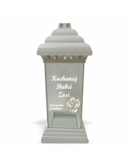 Znicz Lampion Kapliczka z Dedykacją Grawerem dla Babci