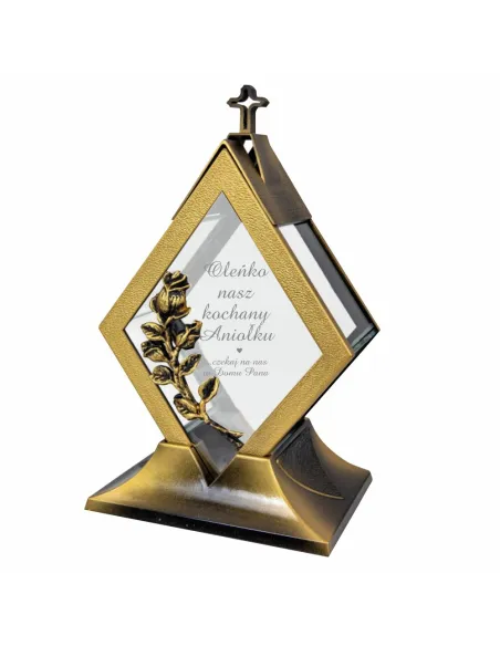 Znicz z Napisem Dedykacją – Dla Dziecka Grawerem Aniołek