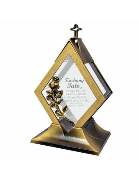 Znicz Duży Metalowy Latarenka Personalizowany z Grawerem