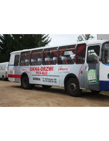Reklama na Busa Dostawcze Auto Samochód Wymiar z Nadrukiem
