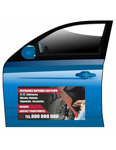 Magnes na Samochód Reklama Magnetyczna Mechanika Naprawa