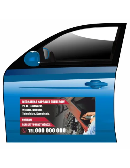 Magnes na Samochód Reklama Magnetyczna Mechanika Naprawa