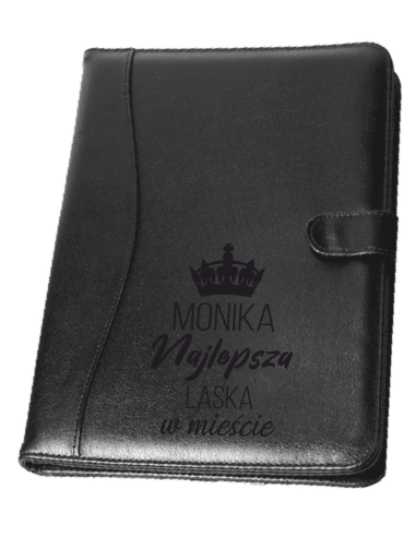 Teczka A4 czarna Personalizowany Grawerowany Upominek na dzień kobiet