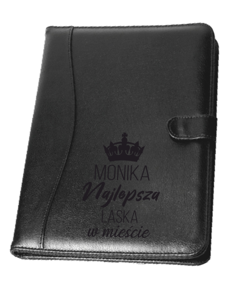 Teczka A4 czarna Personalizowany Grawerowany Upominek na dzień kobiet