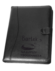 Czarna Teczka A4 Personalizowany Prezent z Grawerem dla programisty