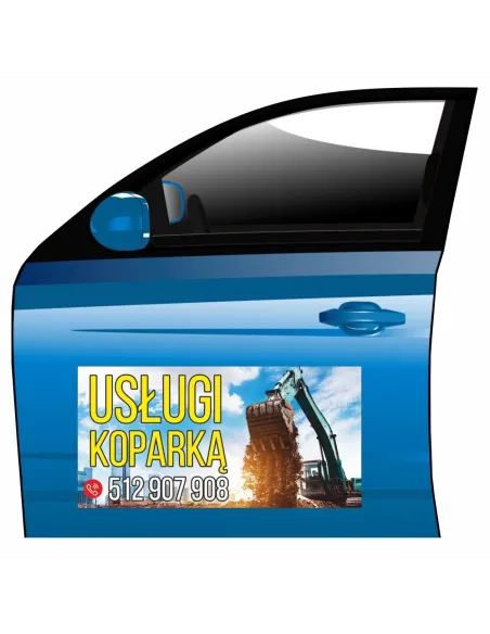 Reklama Magnetyczna – Na Samochód Magnes Usługi Koparką
