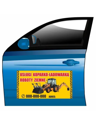 Reklama Magnetyczna – Na Samochód Magnes Usługi Koparko