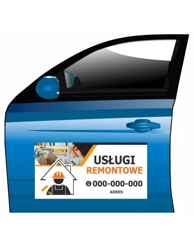 Magnes na Samochód Reklama Magnetyczna Usługi Remontowe