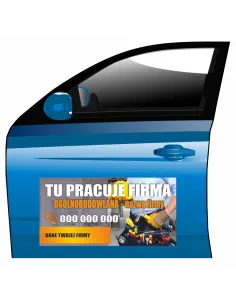 Magnes na Samochód Reklama Magnetyczna Tu Pracuje Firma
