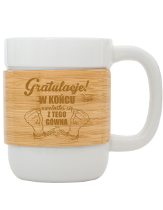Kubek ceramiczny Elegancki Prezent z Własnym Grawerem GRATULACJE NOWEJ PRACY