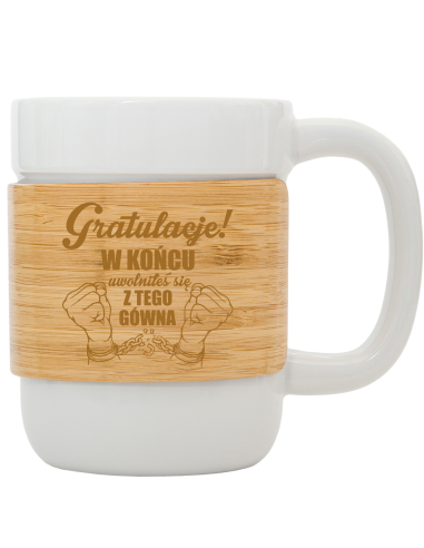 Kubek ceramiczny Elegancki Prezent z Własnym Grawerem GRATULACJE NOWEJ PRACY