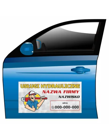 Magnes na Samochód Reklama Magnetyczna Usługi Hydrauliczne