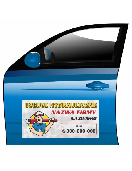 Magnes na Samochód Reklama Magnetyczna Usługi Hydrauliczne