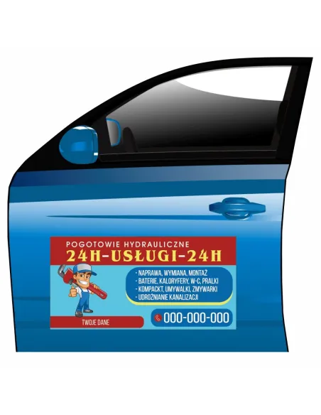 Reklama Magnetyczna Magnes Samochód Pogotowie Hydrauliczne