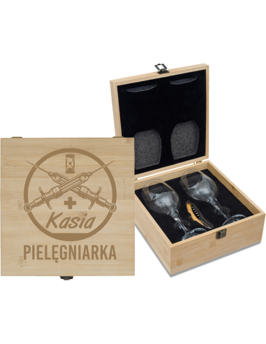 Zestaw kieliszków do wina Personalizowany Prezent Grawer DLA PIELĘGNIARKI