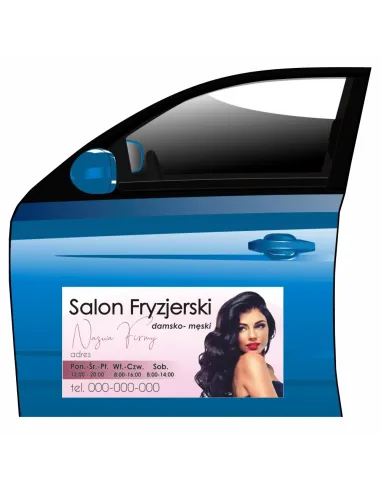 Magnes na Samochód Reklama Magnetyczna Salon Fryzjerski