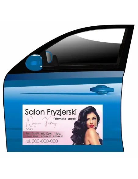 Magnes na Samochód Reklama Magnetyczna Salon Fryzjerski